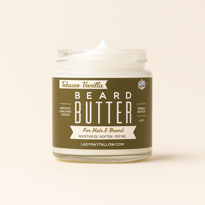 Tallow Man Tobacco Vanilla Beard + Body Butter | Men's Grooming | Grass-Fed Tallow | 9oz - Korvel