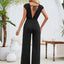 Twisted Round Neck Cap Sleeve Jumpsuit