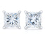 Pendientes de Stud de Diamante en Corte Princesa de Oro Blanco de 14K