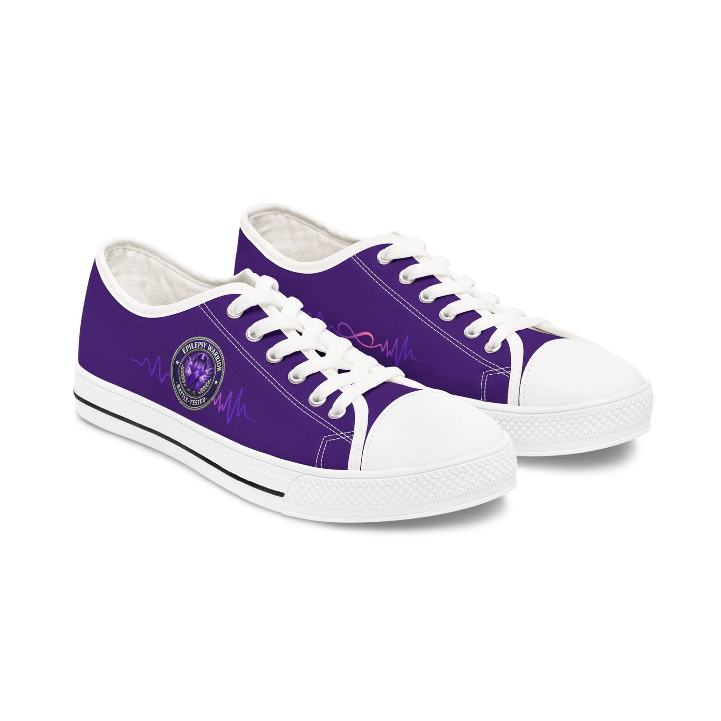 Epilepsy Warrior Purple Awareness Low Top Sneakers