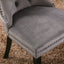 Modern high-end plush solid wood velvet cushioned dining chair with wooden leg nail head decoration, two piece set in gray - Korvel