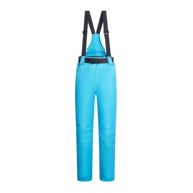 Women Men Ski Pants Brands Outdoor Sports Suspenders Windproof Waterproof Trousers - Korvel