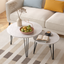 Ensemble de 2 tables basses rondes empilables de 27,56'' - Blanc
