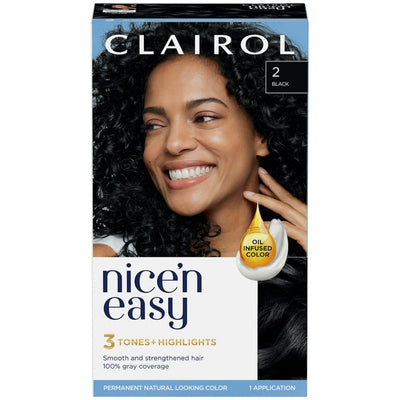 Clairol Nice 'N Easy Couleur de Cheveux Permanente, 2 Noir