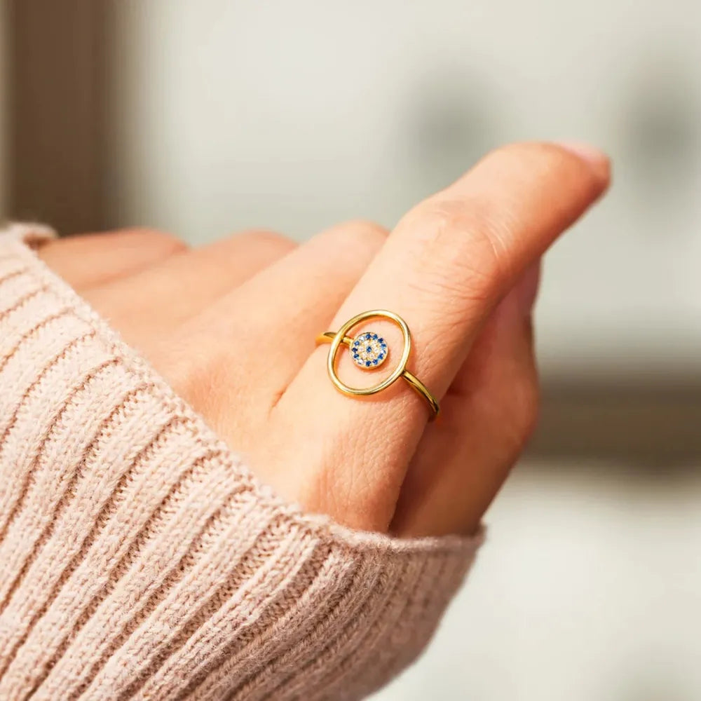 Anillo de Ojo Maligno de Plata Esterlina 925