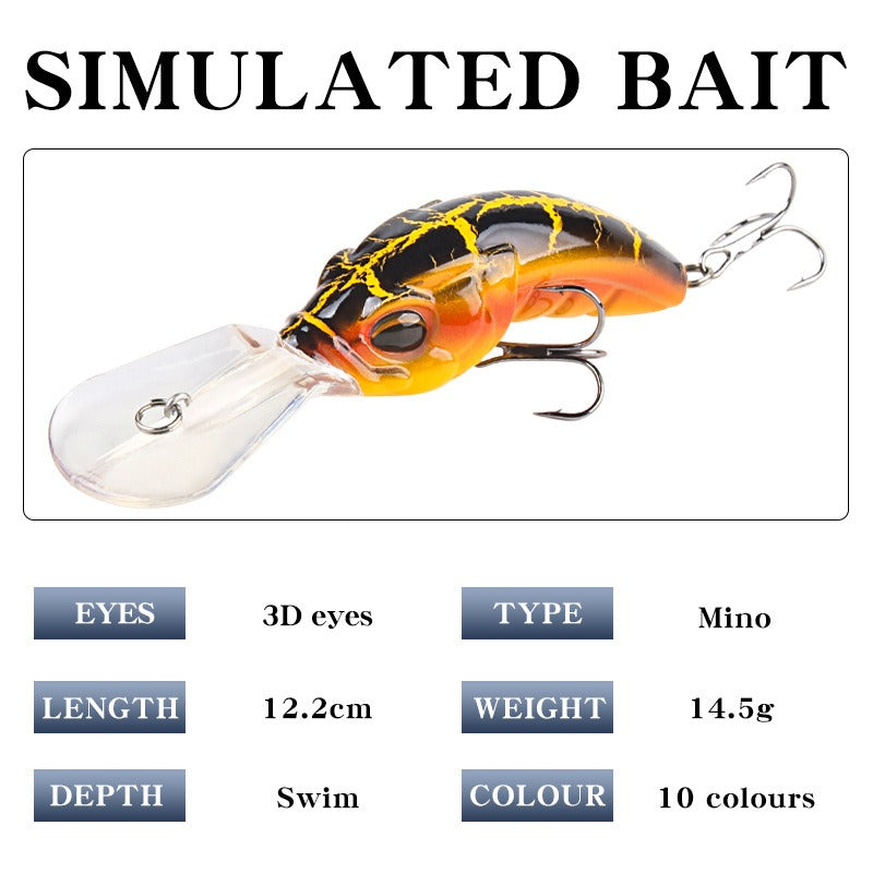 Le leurre de pêche plongeant à large langue - 10,4 cm, 14,5 g