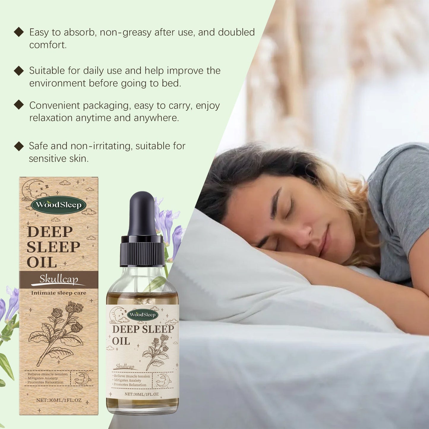 Scutellaria Sleep Essential Oil Eases Sleep, Relaxes And Comforts Portable Skin And Body Care Essential Oil - Korvel