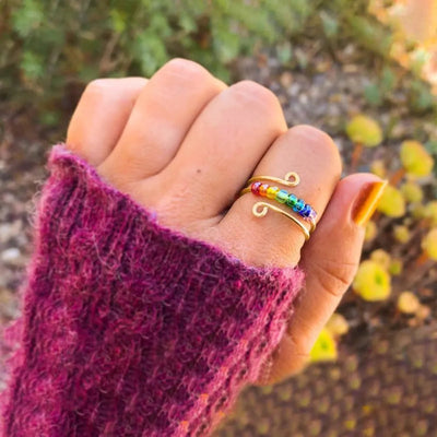 925 Sterling Silver Bead Wrap Ring - Korvel