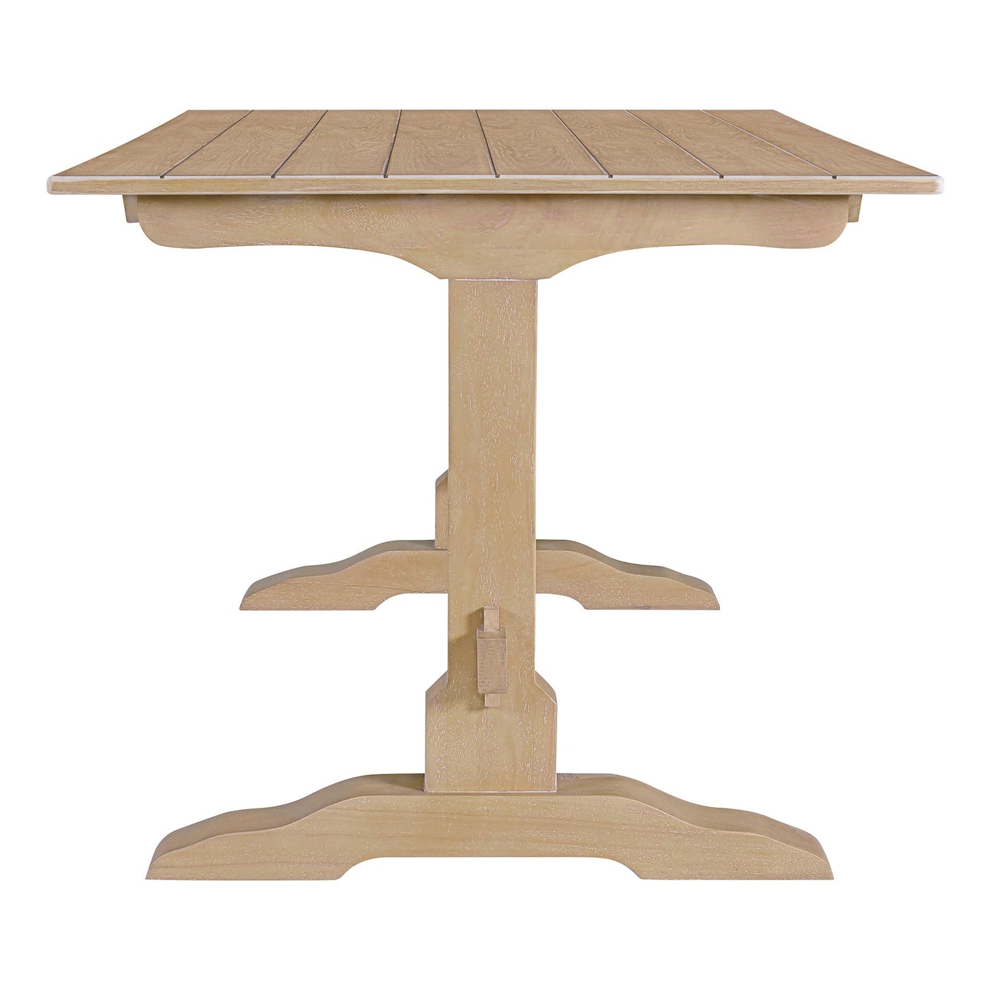 TREXM 3-piece retro dining table, rectangular stand table, and 2 4-person wooden stools (made of natural wood) - Korvel