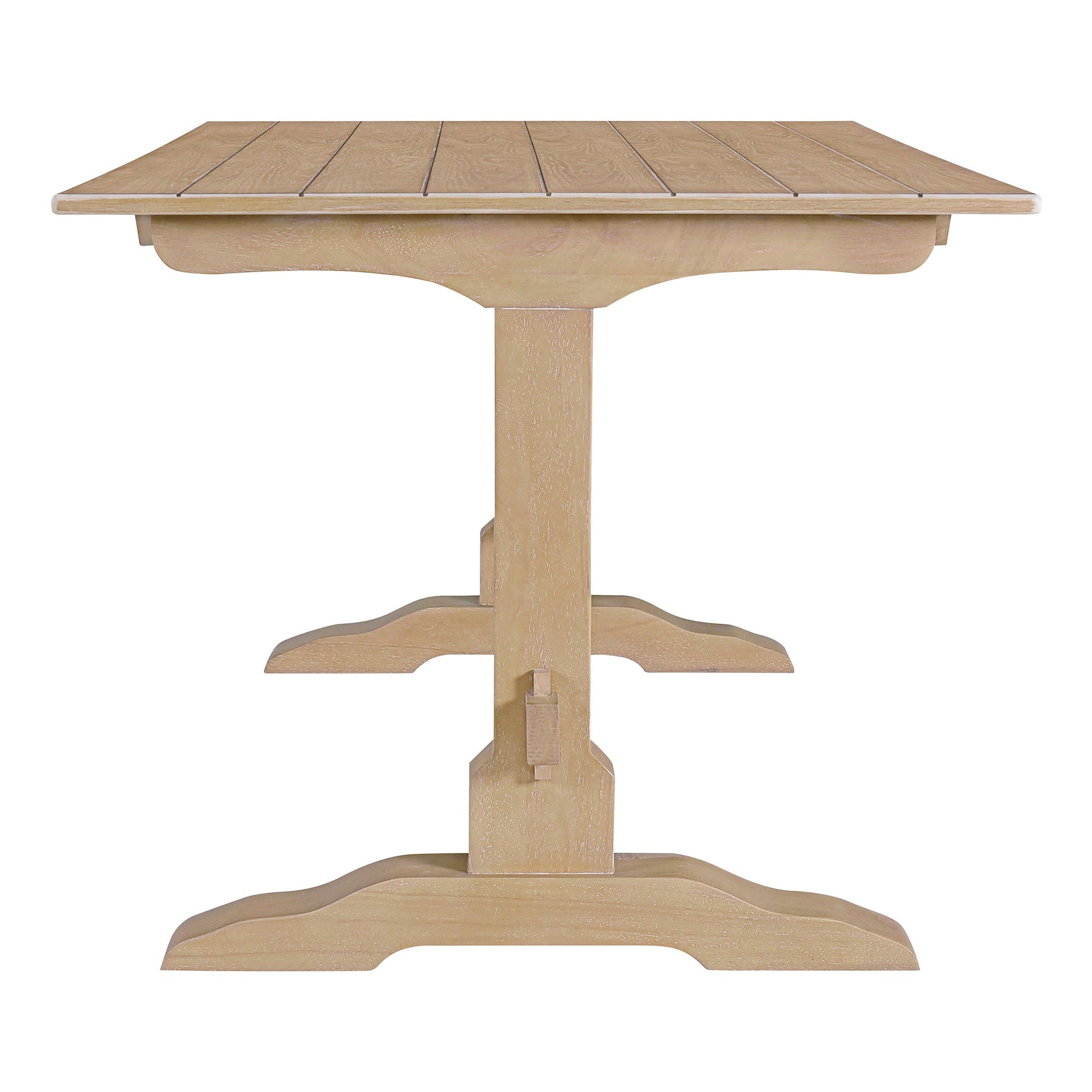 TREXM 3-piece retro dining table, rectangular stand table, and 2 4-person wooden stools (made of natural wood) - Korvel