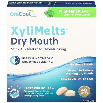 OraCoat Xylimelts Mild Mint - 40 Oral Discs for Dry Mouth