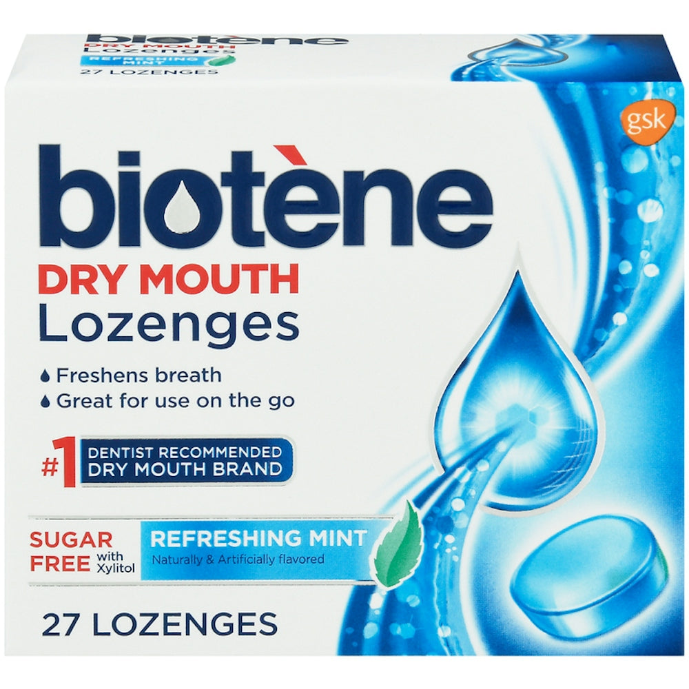 Pastilles rafraîchissantes Biotene sans sucre - Menthe rafraîchissante, 27 unités