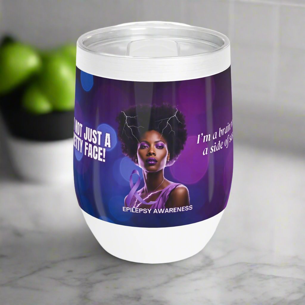 Chic Sassy Brain Wine Tumbler for Epilepsy Awareness - Korvel