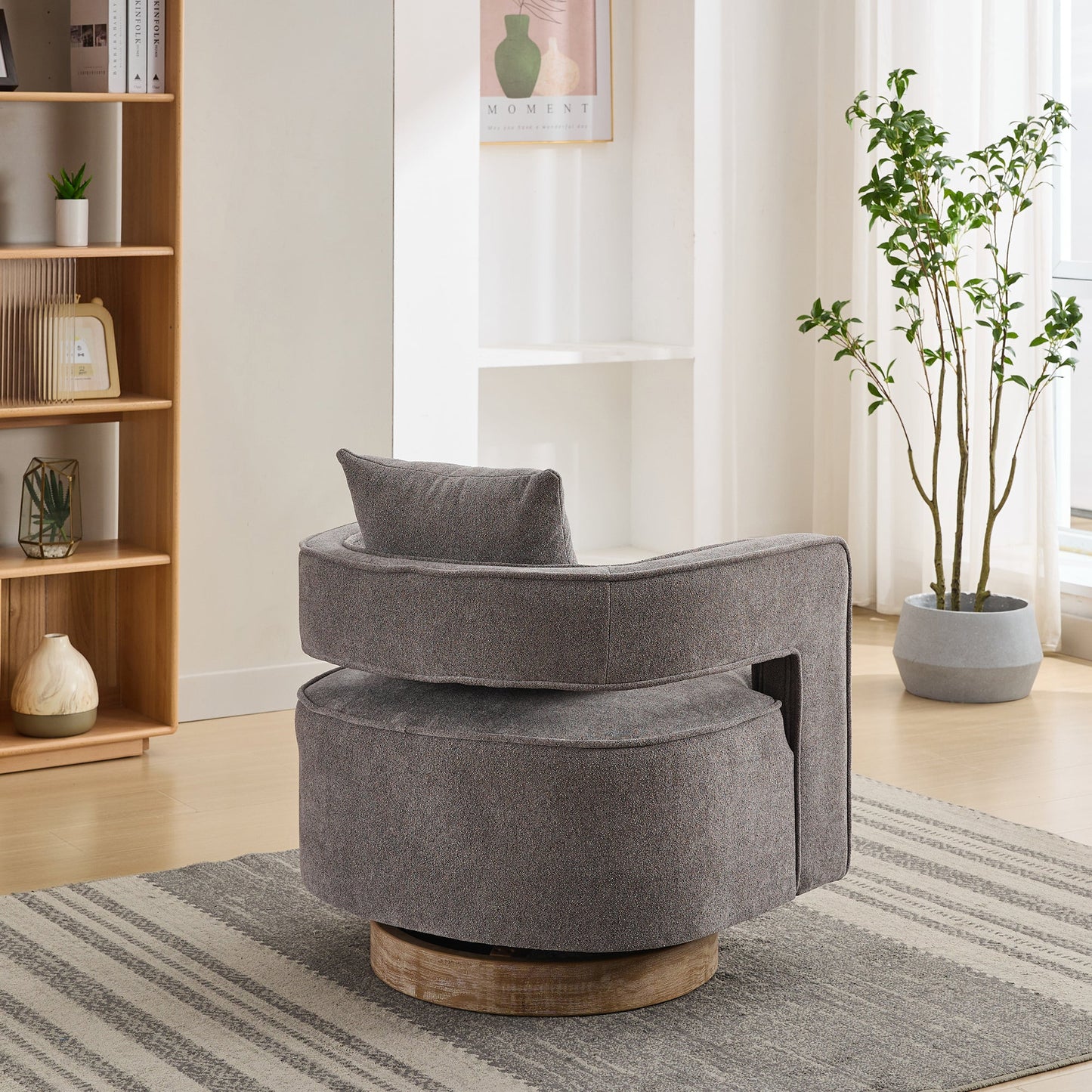Fauteuil pivotant accent de 29,1"L - Confort moderne en charbon