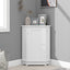 Modern White Triangle Corner Bathroom Cabinet with Adjustable Shelf