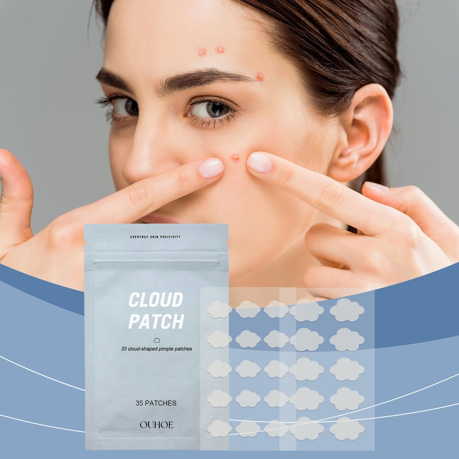 Cloud Acne Patch Repair Mild Facial Skin Clean Acne Skin Delicate Skin Care Patch - Korvel