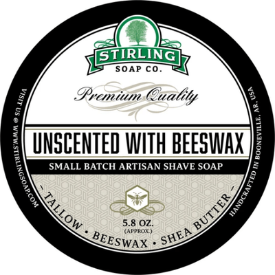 Stirling Soap Co. Savon à raser non parfumé en pot - 5,8 oz