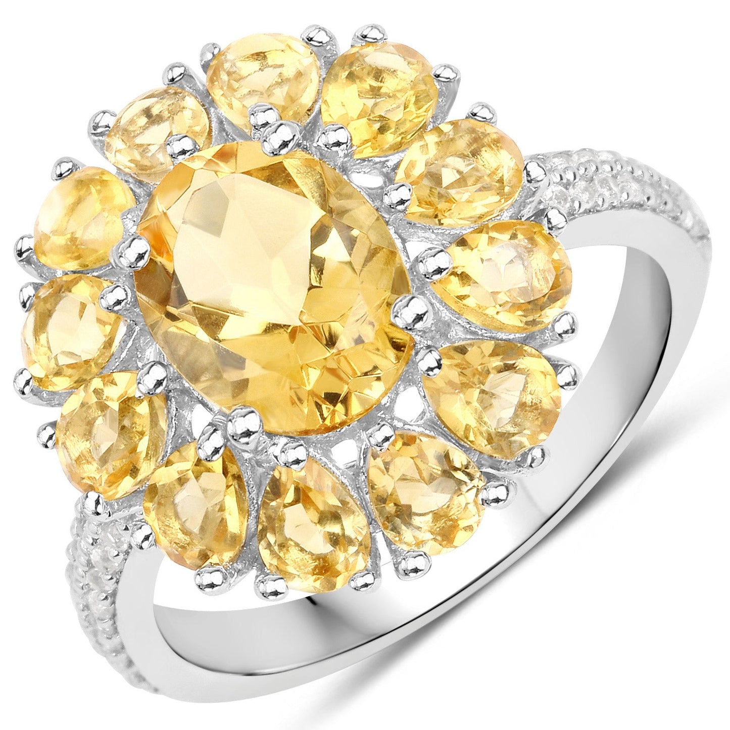 12.24 Carat Genuine Citrine & White Topaz Sterling Silver Jewelry Set