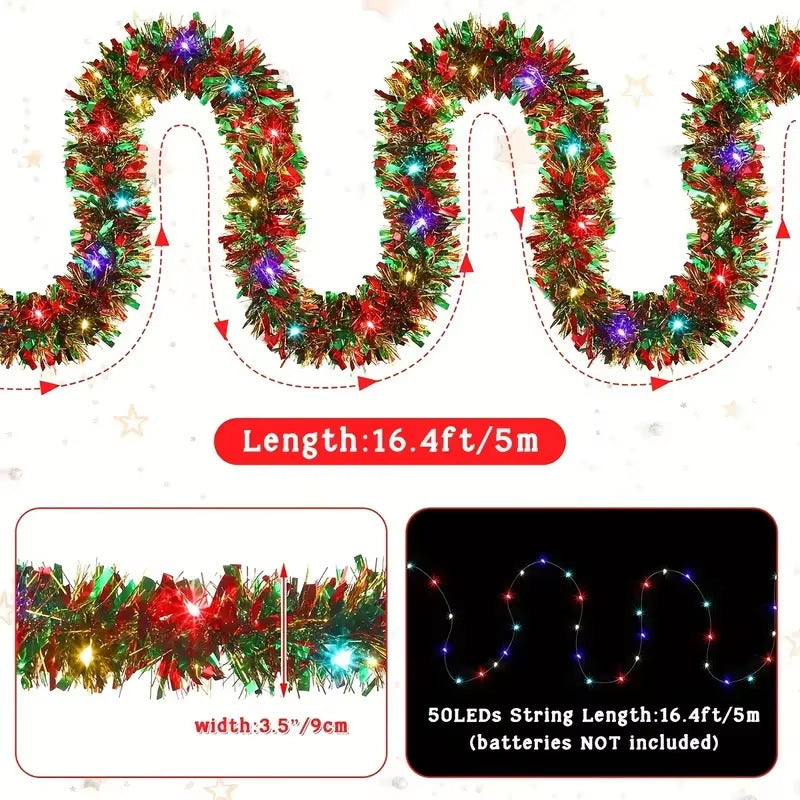 Christmas decoration ribbon, Christmas party atmosphere, venue arrangement, floral and madder hair strips - Korvel