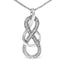 Collar de Péndulo Infinito con Acento de Diamante en Plata de Ley 925 - 18 Pulgadas