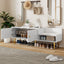 Banc de rangement pour chaussures blanc moderne avec rangement caché