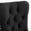 Elegant Black Velvet Dining Chair Set with Gold Accents