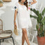 Tassel Boat Neck Flutter Sleeve Cover Up