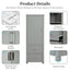 Tall Bathroom Storage Cabinet, Freestanding Storage Cabinet with Two Drawers and Adjustable Shelf, MDF Board , Grey - Korvel