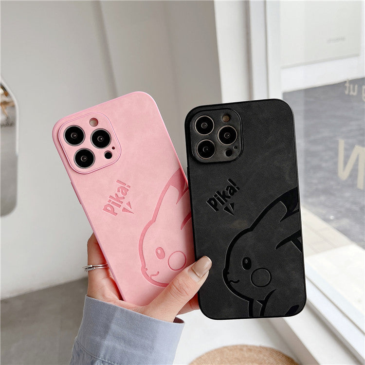 Funda de teléfono de cuero Cute Pikachu para modelos de iPhone