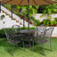 Conjunto de Comedor Exterior de 5 Piezas con Orificio para Sombrilla