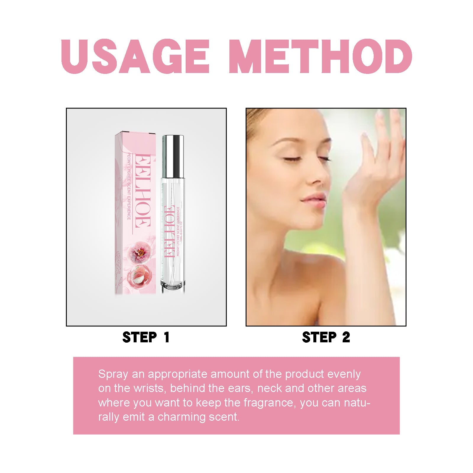 Peony Lychee Scent Experience Perfume, Natural Fresh Lasting Fragrance Atmosphere Portable Niche Perfume - Korvel