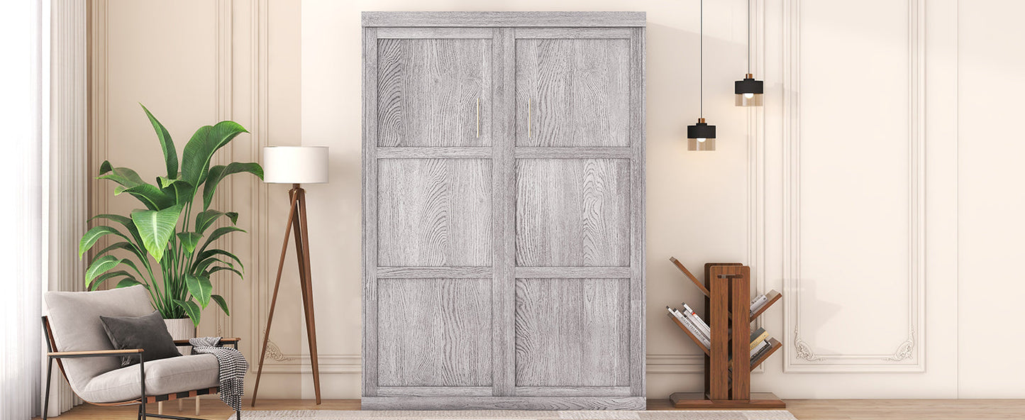 Full Size Murphy Bed, can be Folded into a Cabinet Gray - Korvel