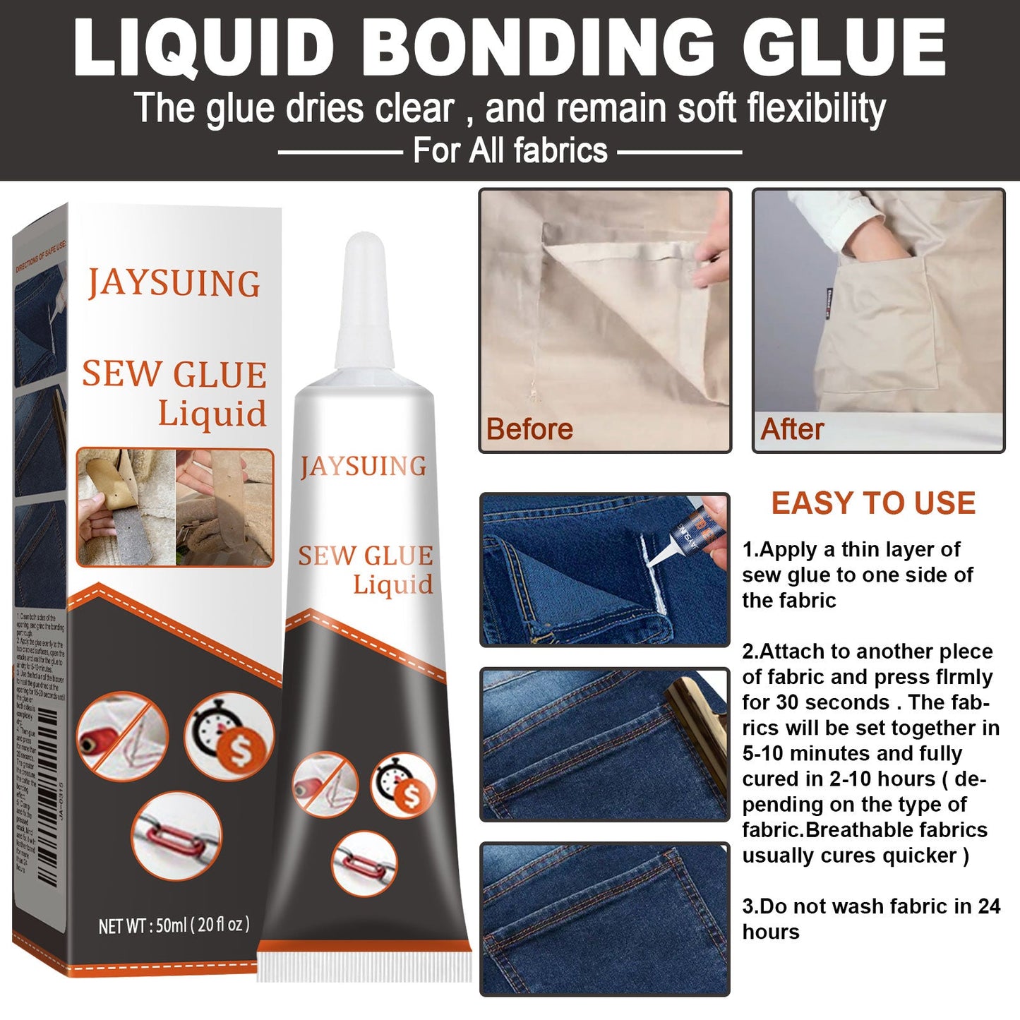 Premium Fabric Sewing Glue for Crafting and Repairs
