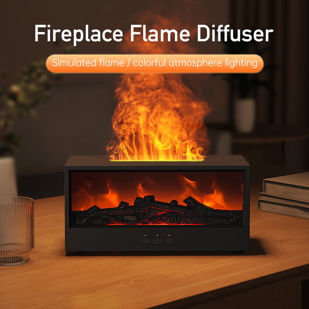3D simulation fireplace flame aromatherapy machine big spray home desktop simulation charcoal fireplace humidifier - Korvel