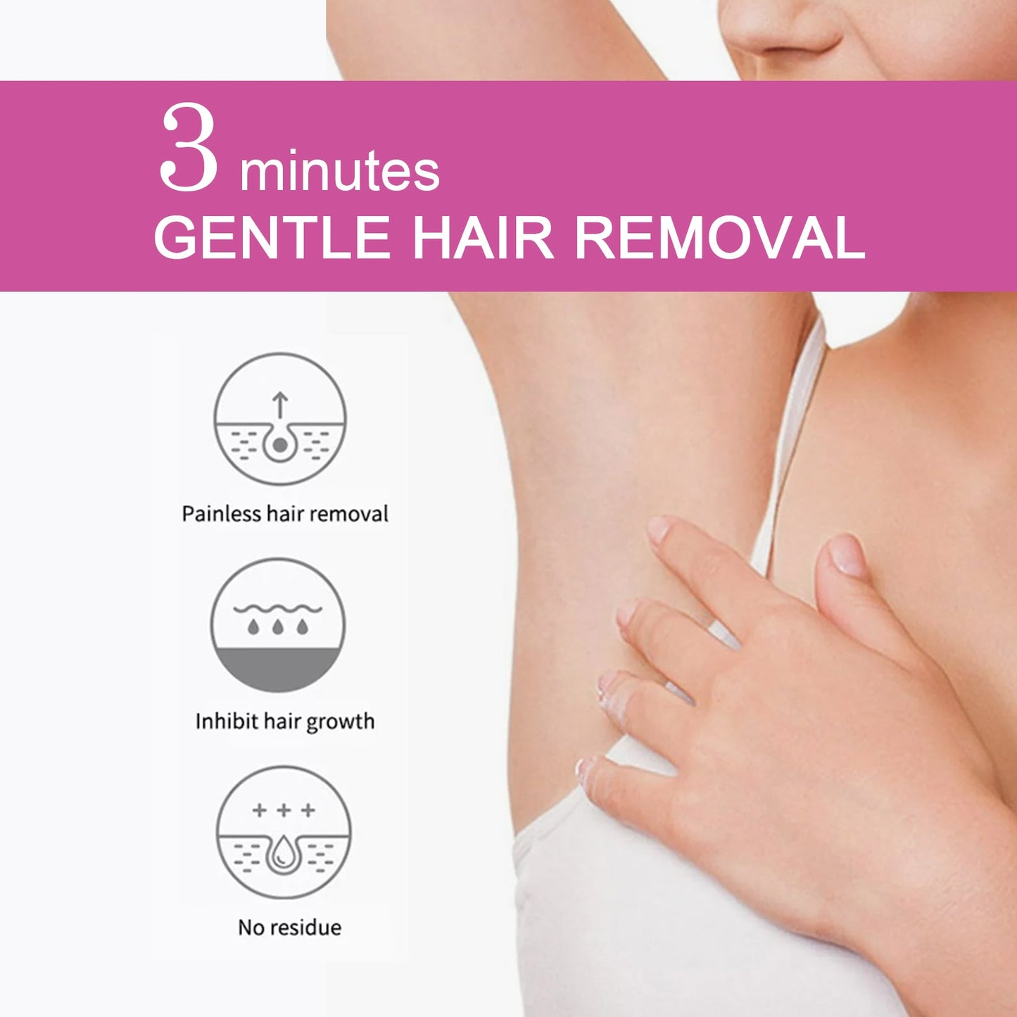 Hair Removal Cream, Body Underarm Gentle Depilation Does Not Irritate Delicate And Smooth Skin Depilation Cream - Korvel