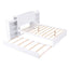 Full Size Storage Platform Bed with Pull Out Shelves and Twin Size Trundle, White - Korvel