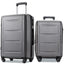 Expanable Spinner Wheel 2 Piece Luggage Set ABS Lightweight Suitcase with TSA Lock 20inch+24inch Dark Gray + Plastic - Korvel