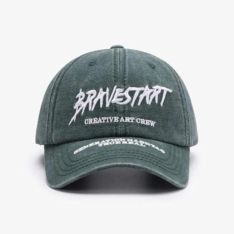 Fashionable Outdoor Versatile Curved Brim Letter Embroidery Men's Flat Tongue Hat Show Face Small Washed Women's Simple Baseball Hat Fashion - Korvel
