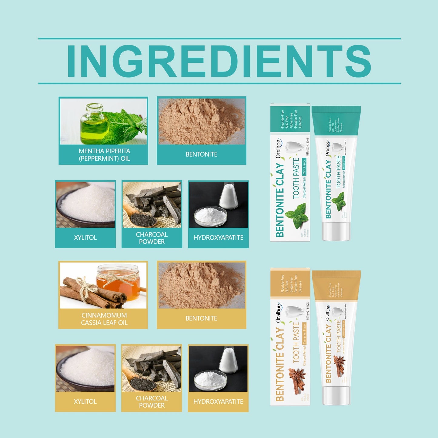 Volcanic Ash Bentonite Toothpaste Series Clean And Remove Stains Toothpaste To Improve Yellow Teeth Care For Teeth - Korvel