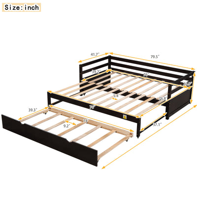 Twin or Double Twin Daybed with Trundle Espresso - Korvel