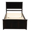 Platform Bed with Twin Size Trundle, Twin Size Frame, Espresso - Korvel