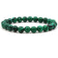 8mm matte black frosted stone malachite couple bracelet - Korvel