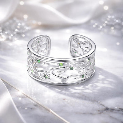 Anillo de Compromiso CZ con Engaste Pavé de Plata Esterlina S925