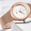 Montre en acier inoxydable élégante pour femme avec bracelet tressé