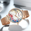 Montre Élégante pour Femme avec Motifs de Découpage Floral