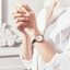 Montre de Luxe Élégante pour Femme avec Double Zircon et Chronomètre