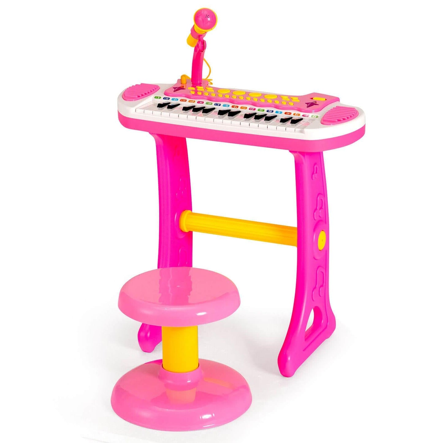 Teclado de Piano para Niños de 31 Teclas con Micrófono - Rosa
