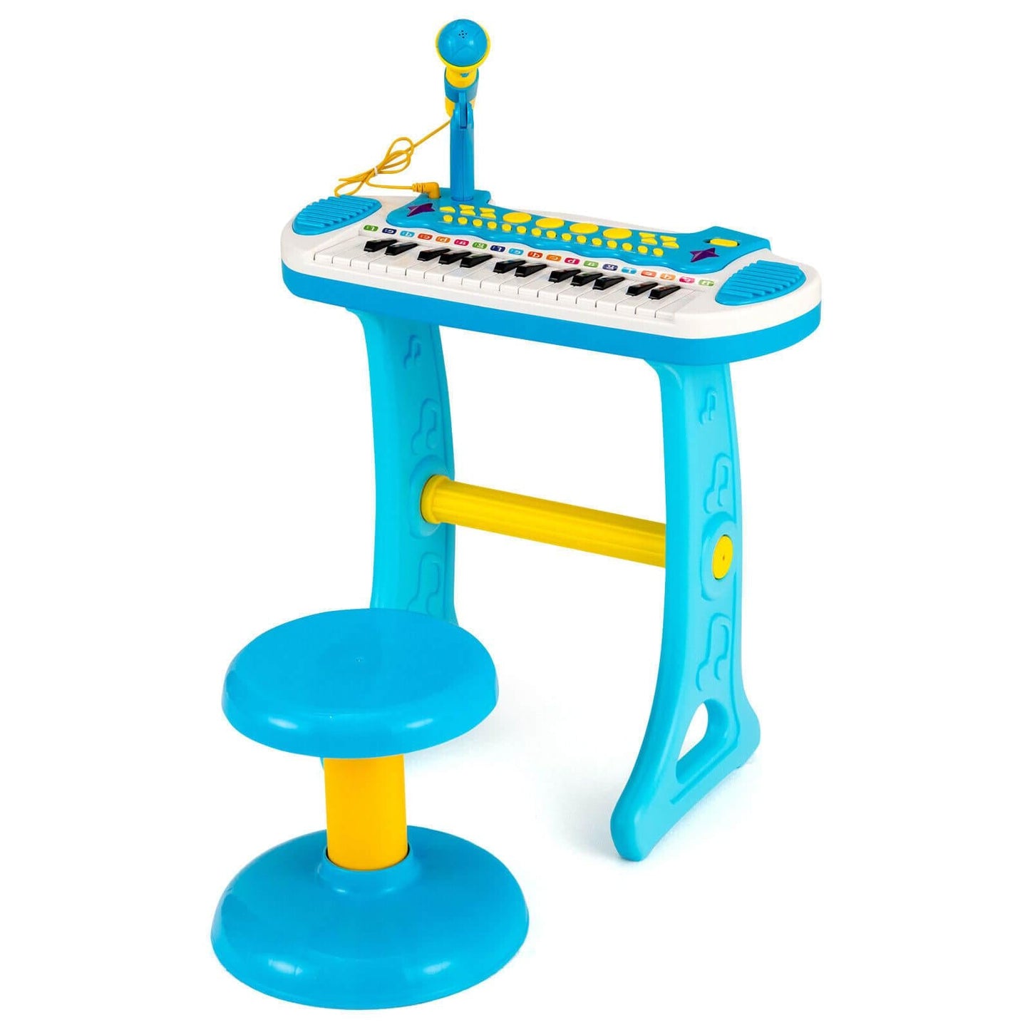 Teclado de Piano Infantil de 31 Teclas con Micrófono - Azul