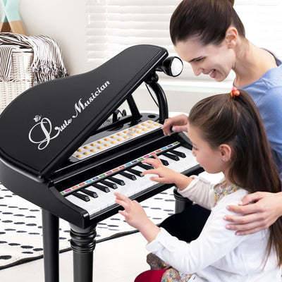 31-Key Kids Piano Keyboard with Stool and Lid - Black