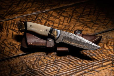 Premium Raindrop Damascus Steel Hunting Knife - Korvel